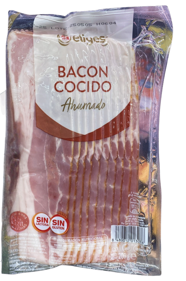 bacon cocido ahumado