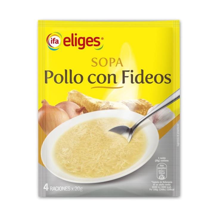 sopa de pollo con fideos eliges 80g sopa de pollo con fideos eliges 80g